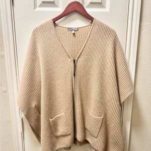 Neiman Marcus “Peachy Tan” Sweater Poncho with Pockets - Size S/M